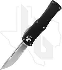 Microtech Hera 703-11 - Single Edge, Partially Serrated, Stonewash, Black