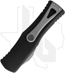 Microtech Hera 703-11 - Single Edge, Partially Serrated, Stonewash, Black