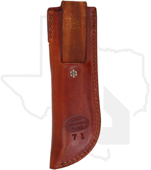 A & M Leather #71 Fixed Blade Sheath 71-ST - Saddle Tan, Vertical