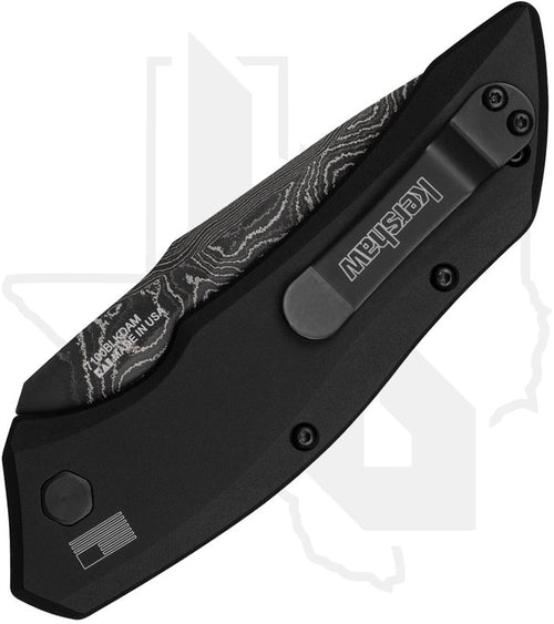 Kershaw Launch 1 7100BLKDAM - Black Aluminum, Damascus