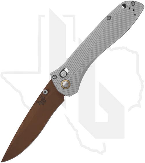 Benchmade Blue Class Seven Ten 710FE-24 - Grey Aluminum, FDE PVD