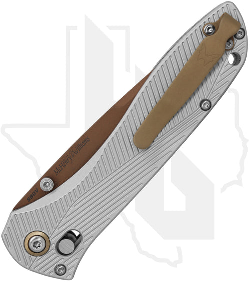 Benchmade Blue Class Seven Ten 710FE-24 - Grey Aluminum, FDE PVD