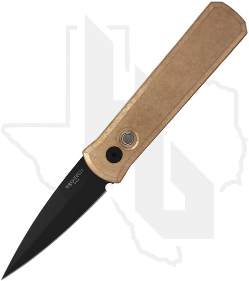 Pro-Tech Godson 7112 - Stonewashed Solid Bronze Aluminum, DLC, Black Lip Pearl Button