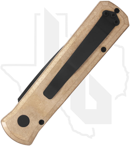 Pro-Tech Godson 7112 - Stonewashed Solid Bronze Aluminum, DLC, Black Lip Pearl Button