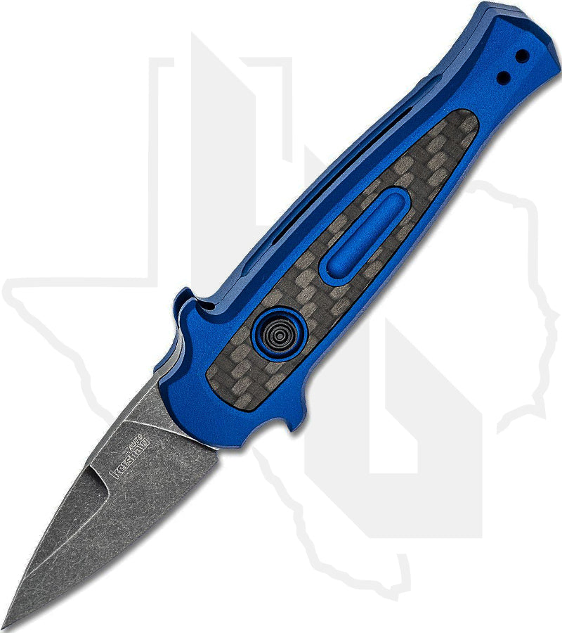 Kershaw Launch 12CA 7130BLUBW - Blue Aluminum, Carbon Fiber Inlay, Blackwashed