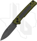 Kershaw Launch 22 7205 - OD Green Aluminum, Black Micarta Inlay, Blackwashed