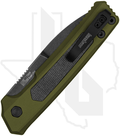 Kershaw Launch 22 7205 - OD Green Aluminum, Black Micarta Inlay, Blackwashed