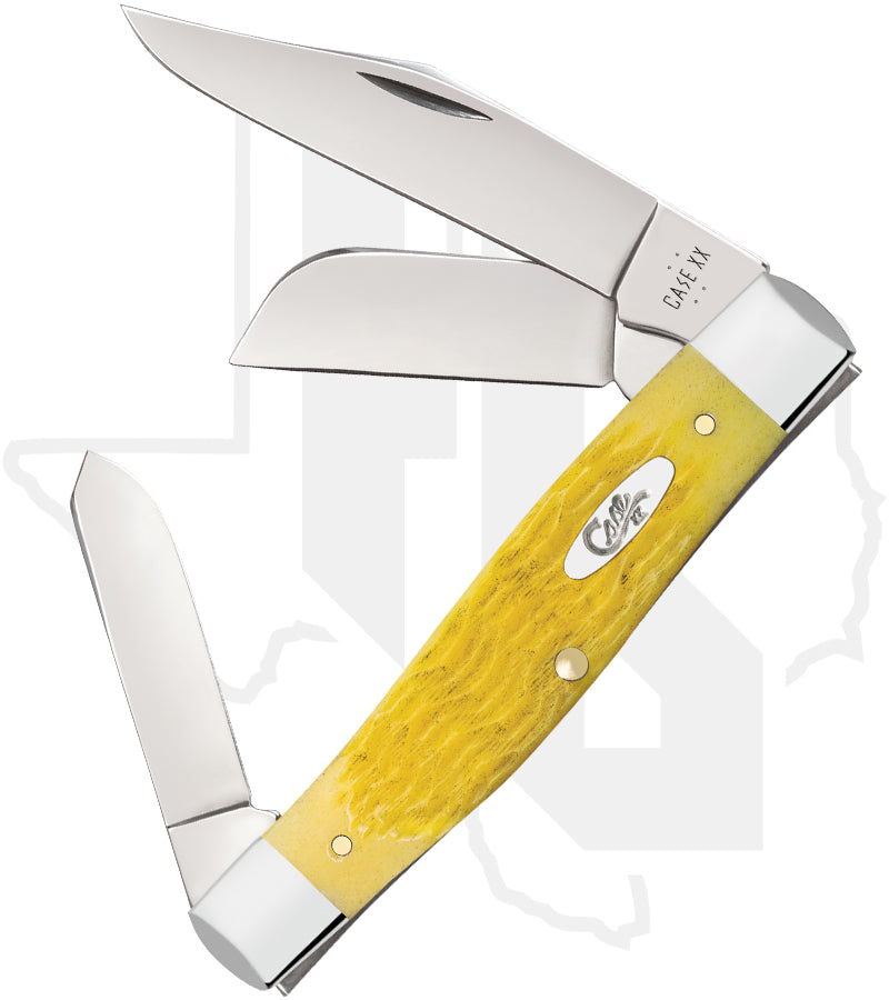 W.R. Case Large Stockman 75311 - Yellow Bone, Platts Jig (6375 SS)