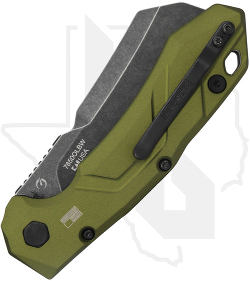 Kershaw Launch 14 7850OLBW - OD Green Aluminum, Carbon Fiber, Blackwashed
