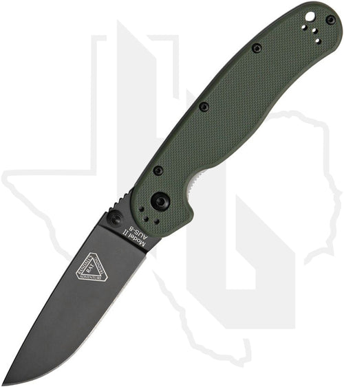 Ontario Knife Co. Rat II 8861OD - OD Green Nylon, Black