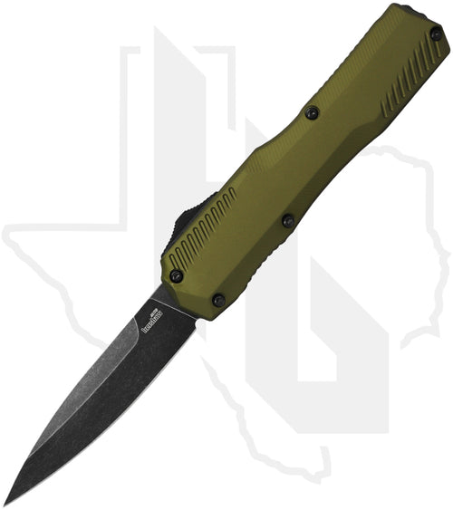 Kershaw Livewire 9000OLBW - OD Green Aluminum, Blackwashed