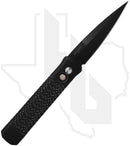 Pro-Tech Godfather Leftie 926-LHBW-LTD - Black Battleworn Jigg Textured Aluminum, DLC, Black Lip Pearl Button