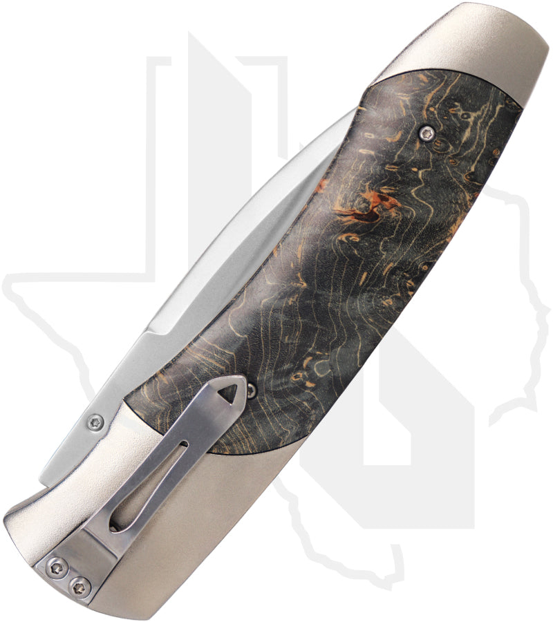 William Henry Studio A300-9 - Blasted Titanium, Gray Maple Burl, Blasted