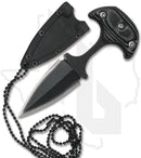 ABKT AB Elite Neck Knife AB016 - Black Micarta, Black Oxide