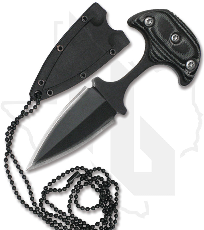 ABKT AB Elite Neck Knife AB016 - Black Micarta, Black Oxide