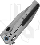 Arcane Design The Abyss V2 ABY-V2-STW - Stonewashed Titanium, Blue Pivot Collar, Stonewashed Bowie-Tanto