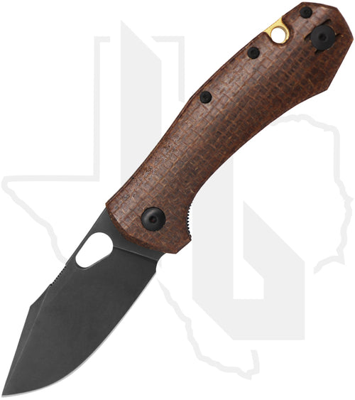 GiantMouse ACE Atelier ATELIER-BURLAP-MICARTA - Stonewashed Black PVD, Burlap Micarta