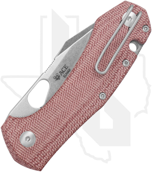 GiantMouse ACE Atelier ATELIER-RED-CANVAS - Stonewashed, Red Canvas Micarta