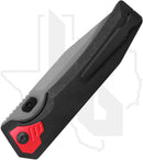 Arcane Design The Automaton AUTO-PVD-STW - Black PVD Titanium, Red Pivot Collar, Stonewashed Drop Point