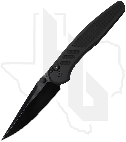 Pro-Tech Peace Neighbor Avalon Dark Operator - Black Knurled Aluminum, Satin DLC, Tritium Button (Pre-Owned)