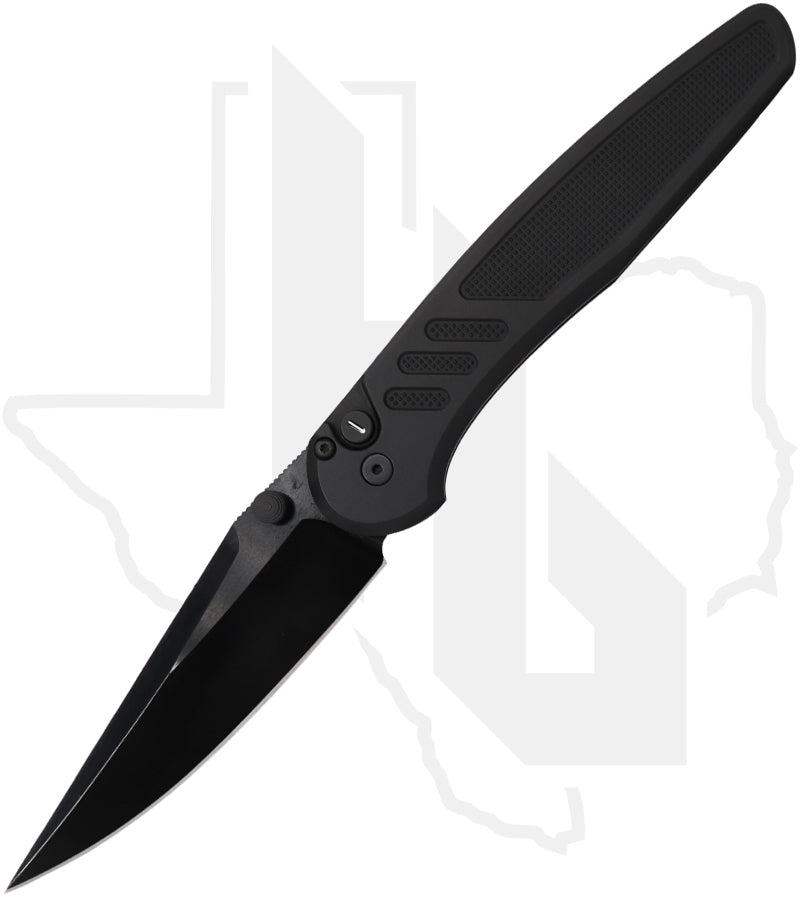 Pro-Tech Peace Neighbor Avalon Dark Operator - Black Knurled Aluminum, Satin DLC, Tritium Button (Pre-Owned)