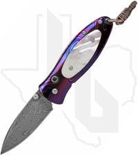 William Henry Studio B02 Bluenote B02BLUENOTE - Heat-Blued Twist Damascus, Mother of Pearl, Boomerang Damascus