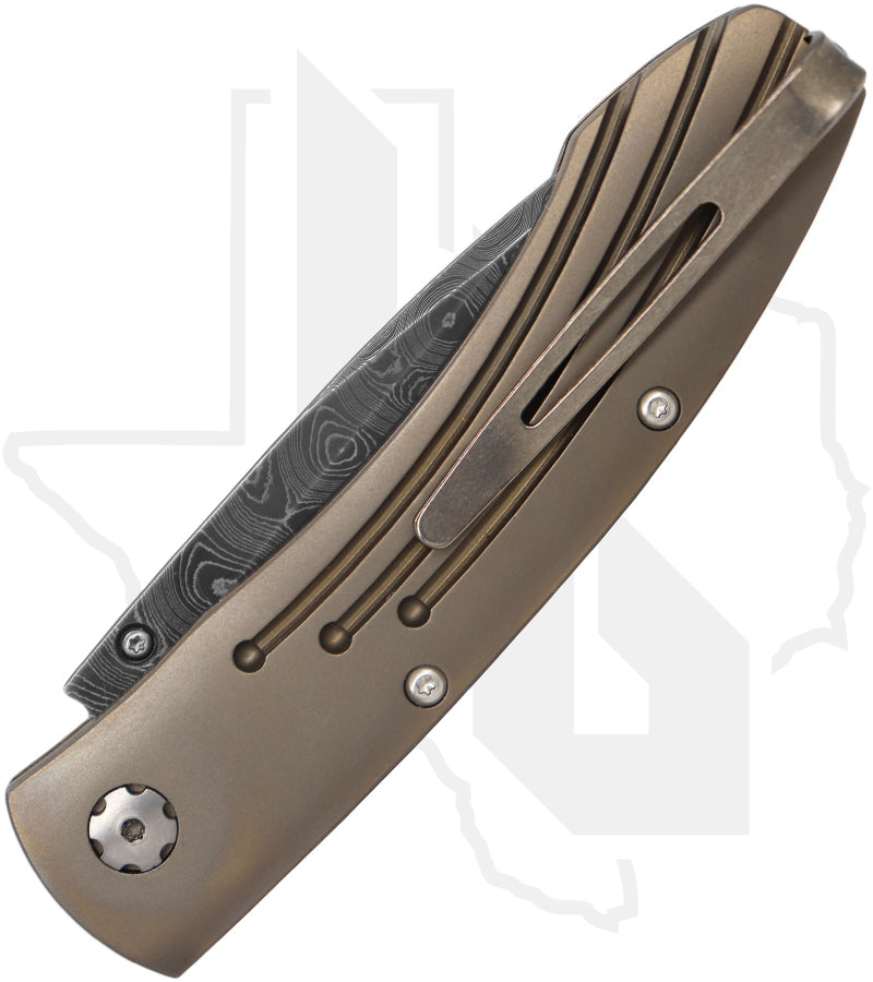 William Henry Studio B05 Titan IV B05TITANIV - Bronze Titanium, Boomerang Damascus