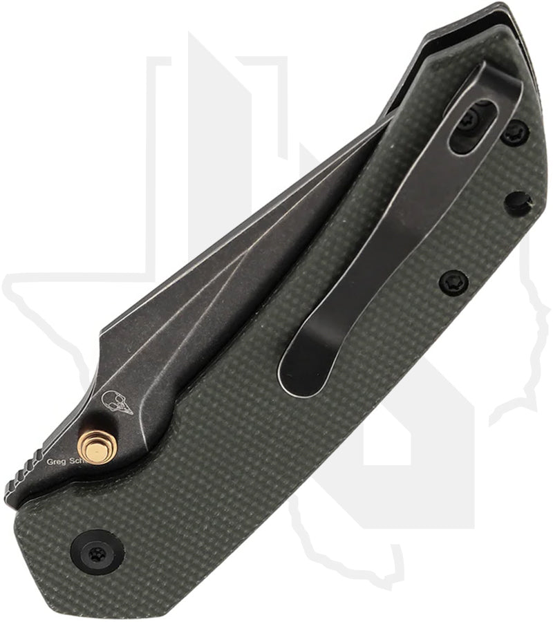 Tenable Fenrir B1034H4 - Green Micarta, Blackwashed