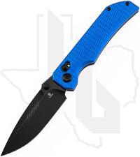 Tenable Eaglestrike B1095V6 - Blue Anodized Aluminum, Diamond Pattern, Black Stonewashed