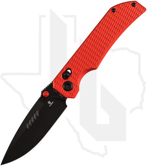 Tenable Eaglestrike B1095V7 - Red Anodized Alumium, Diamond Pattern, Black Stonewashed