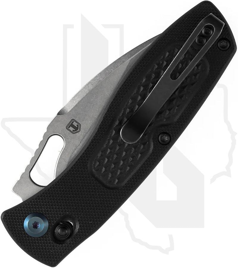 Tenable Heron B2124V4 - Black G-10, Diamond Pattern, Stonewashed
