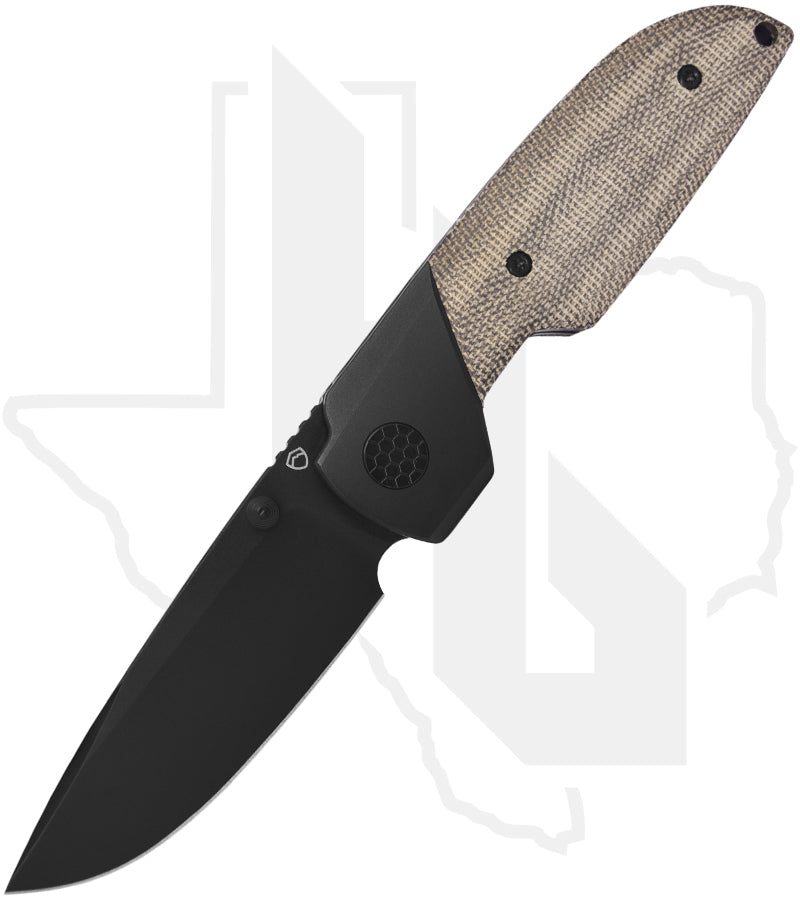 Matsey Knives Basilisk - DLC Titanium w/ Green Micarta Inlays, DLC