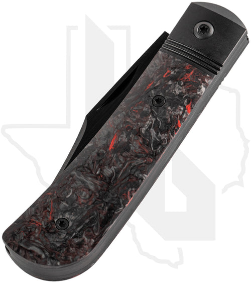 Jack Wolf Knives Benny's Clip BENNY-02-FC-DM-RED - Dark Matter Red Fat Carbon