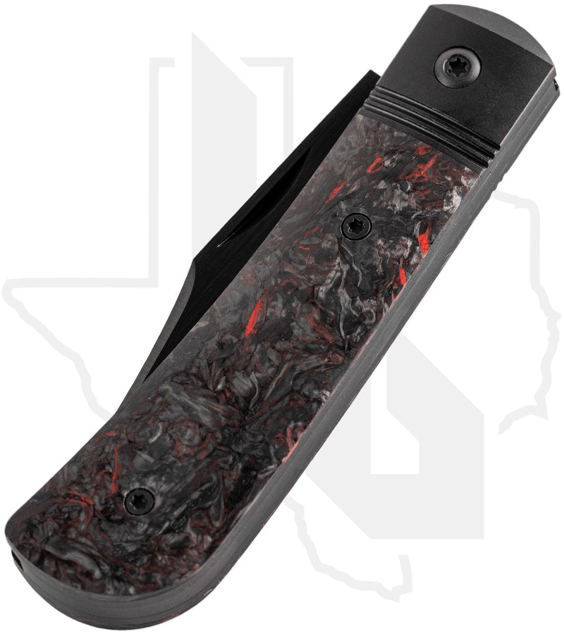 Jack Wolf Knives Benny's Clip BENNY-02-FC-DM-RED - Dark Matter Red Fat Carbon