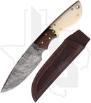 BuckNBear Drop Point Hunter BNB134652 - Bone, Damascus