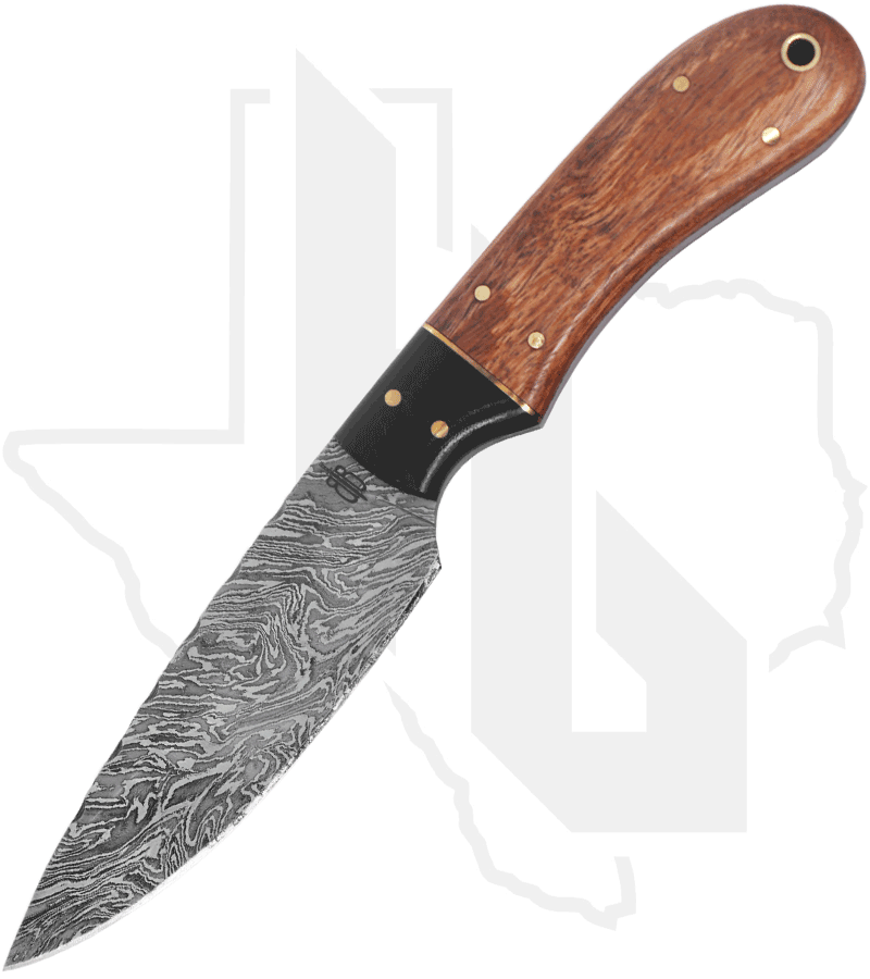 BuckNBear Drop Point Utility Hunter BNB142107- Olive Wood, Damascus