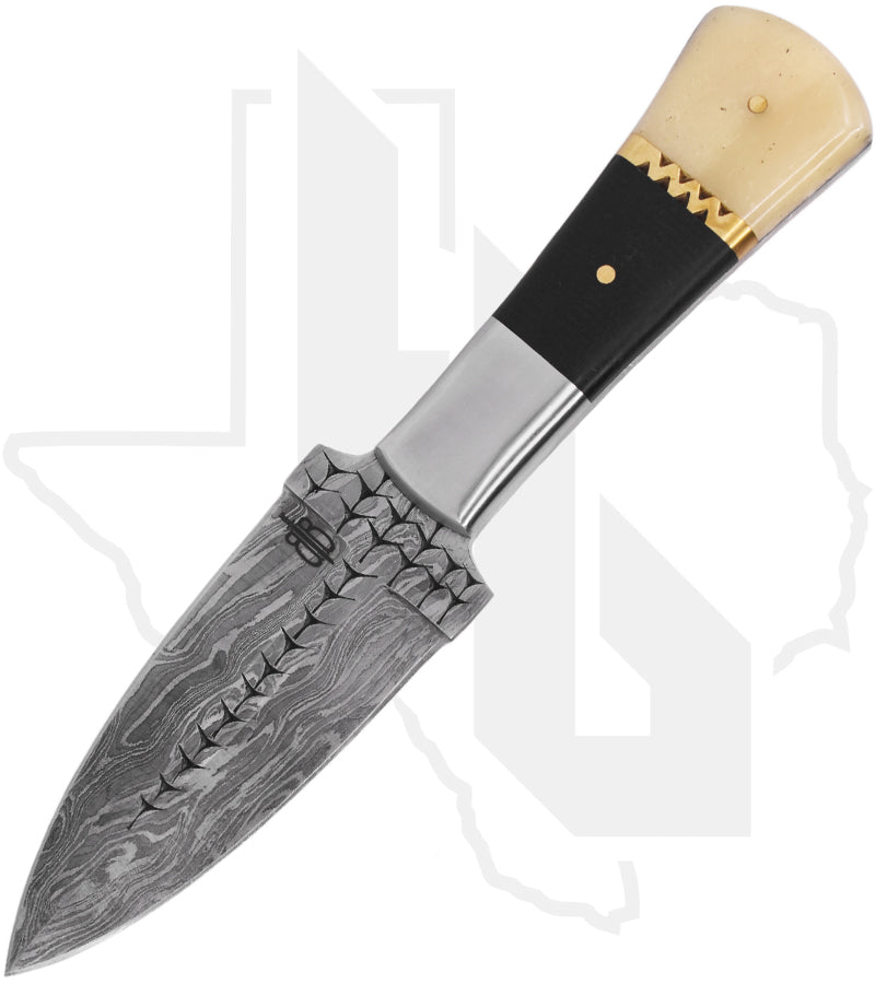 BuckNBear Boot Hunter Dagger BNB15916 - Micarta, Bone, Damascus