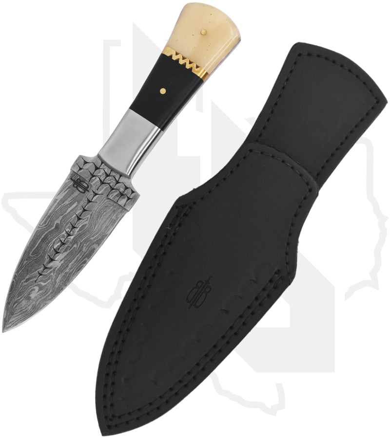 BuckNBear Boot Hunter Dagger BNB15916 - Micarta, Bone, Damascus