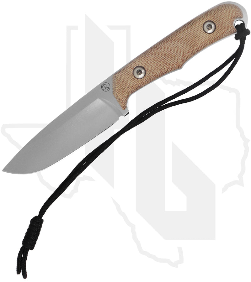 Chris Reeve Knives Backpacker BPR-1001 - Stonewashed Drop Point, Natural Canvas Micarta