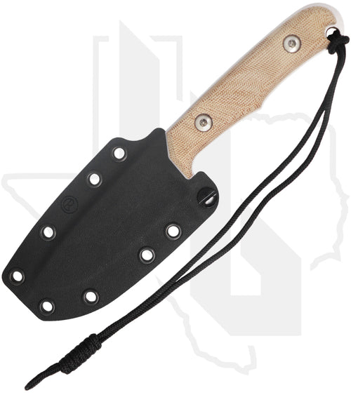 Chris Reeve Knives Backpacker BPR-1001 - Stonewashed Drop Point, Natural Canvas Micarta