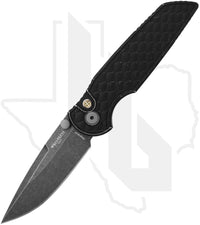 Pro-Tech TR-3 Integrity BSA26-INT-1 - Black Battle Worn Reptile Textured Aluminum, Acid Washed, Mosaic Pin Button