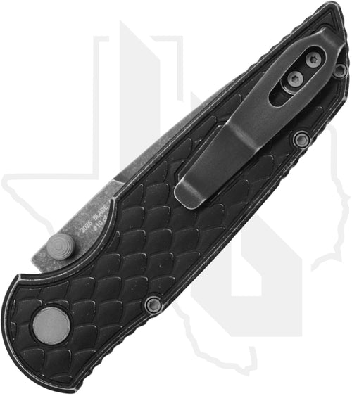 Pro-Tech TR-3 Integrity BSA26-INT-1 - Black Battle Worn Reptile Textured Aluminum, Acid Washed, Mosaic Pin Button