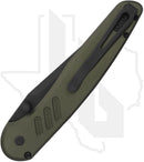 Pro-Tech Peace Neighbor Avalon BST26.AVALON.1 - Green Knurled Aluminum, DLC, Black Lip Pearl Button
