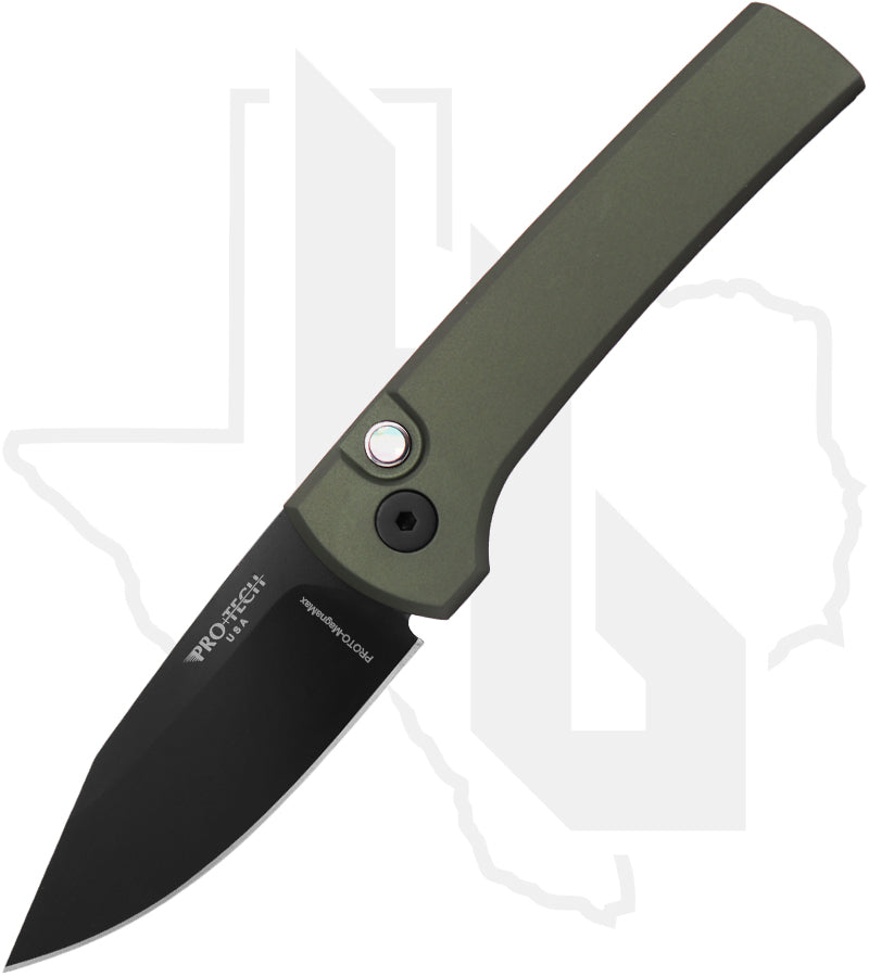 Pro-Tech Chaves Scapegoat Compact BST26.SCAPEGOAT.1 - Green Aluminum, DLC, Black Lip Pearl Button