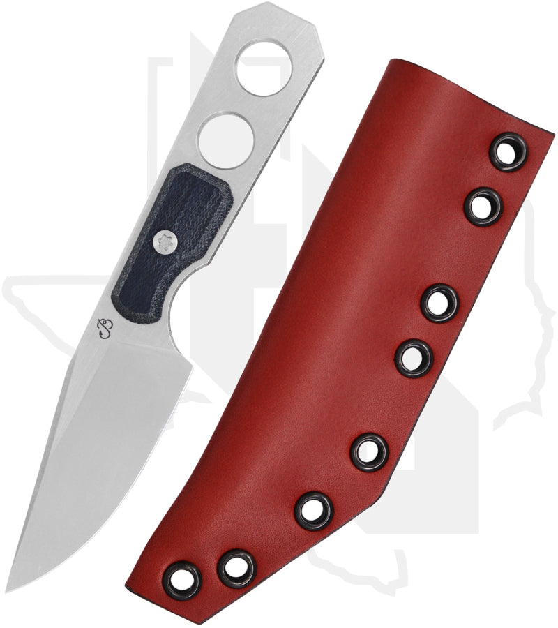 Bilgewater Blades BlackTail V2 BT-V2-DENIM - Cross Cut Blue Denim Micarta, HOB Exclusive