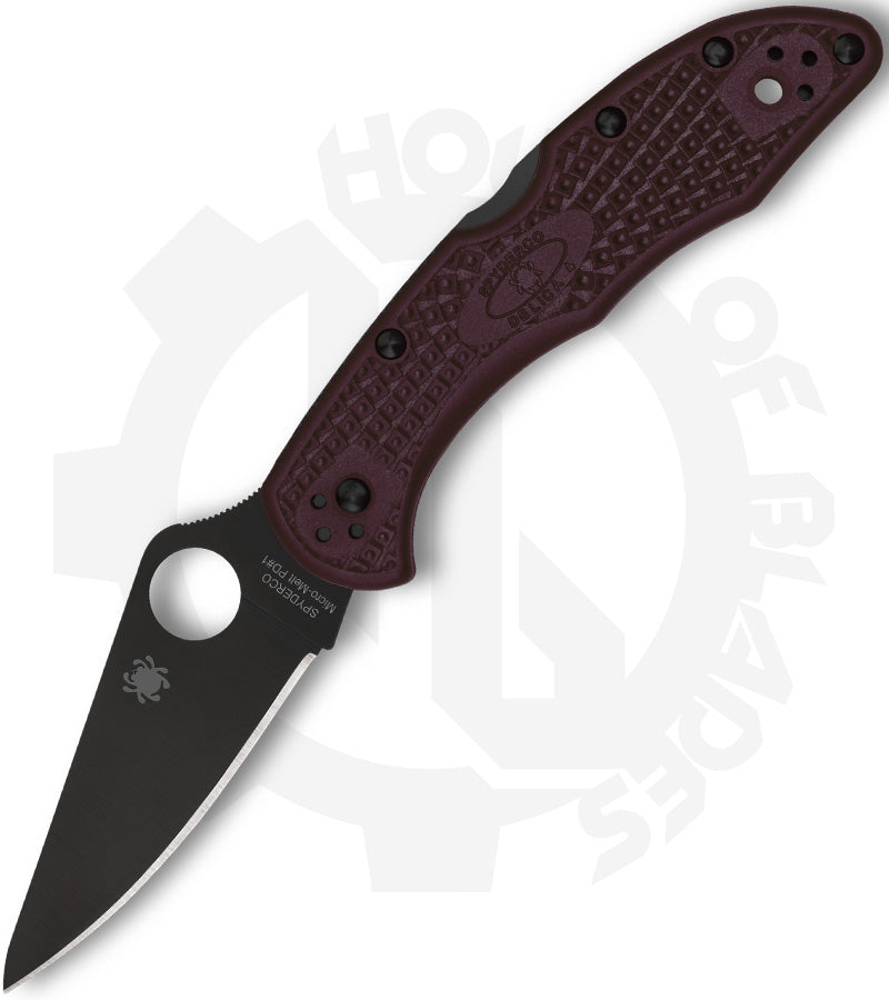 Spyderco Sprint Run Delica 4 Lightweight C11BGBKP - Black, Burgundy FRN