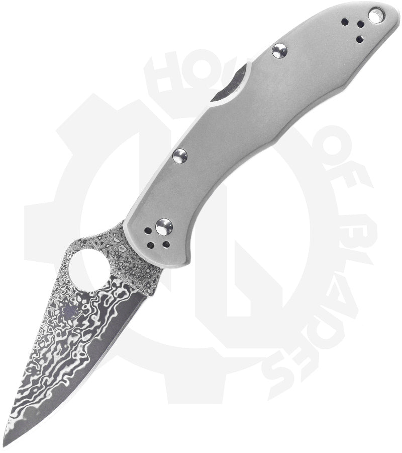 Spyderco Delica 4 C11TIPD - Titanium, Damascus