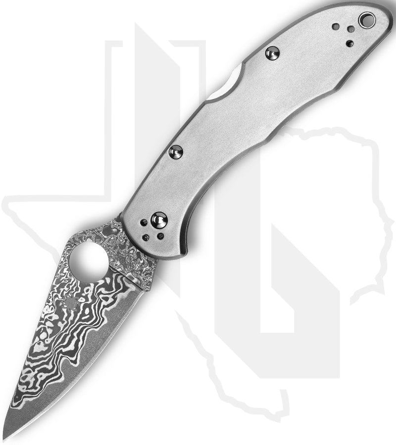 Spyderco Delica 4 C11TIPD - Titanium, Damascus