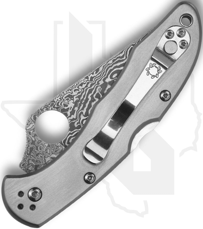 Spyderco Delica 4 C11TIPD - Titanium, Damascus