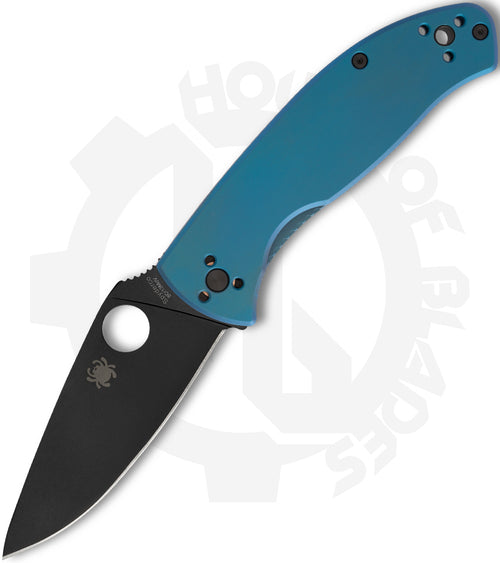 Spyderco Tenacious C122TIBLBKP - Black, Blue Titanium
